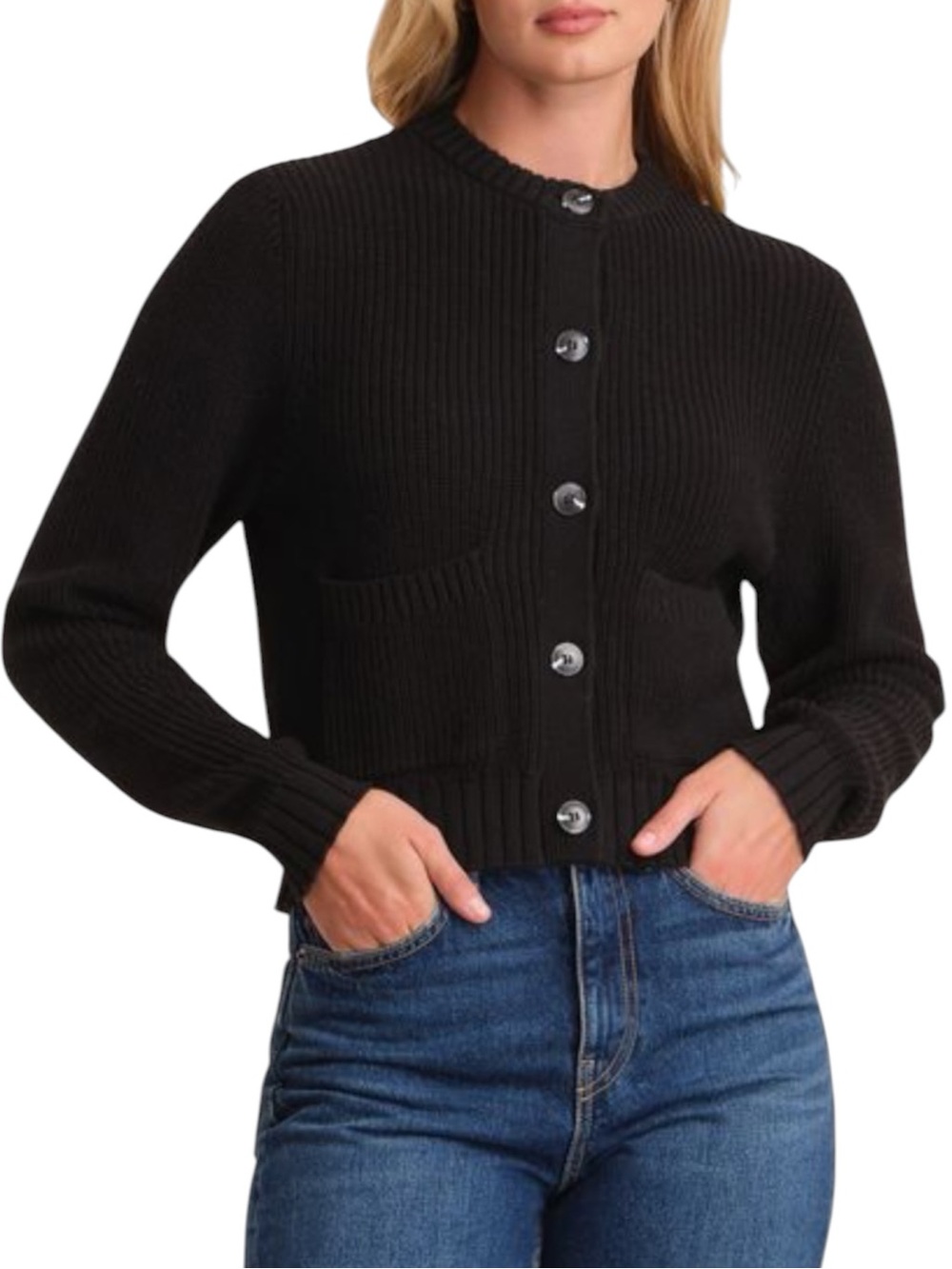 NWT 💯 525 AMERICA Palmer Knit Cardigan Sweater Black XS - Picture 11 of 11